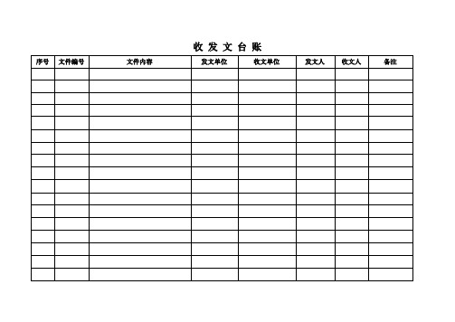 收发文台账 序号|文件编号|文件内容|发文单位|收文单位|发文人|收文
