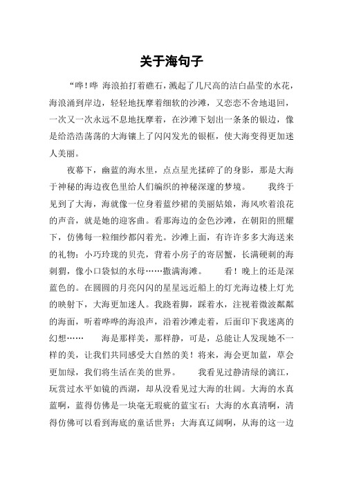 去海边玩的简短句子 - 百度文库