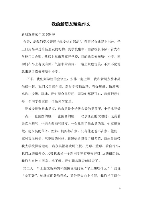 我的新朋友作文600字 - 百度文库