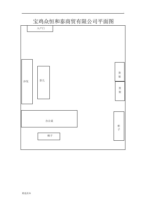 宝鸡众恒和泰商贸有限公司平面图 食品经营操作流程图
