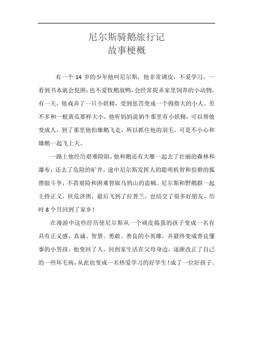 尼尔斯骑鹅旅行记梗概300字 - 百度文库