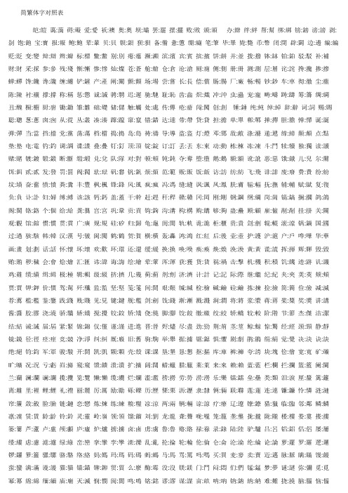 异体字一览表 - 百度文库