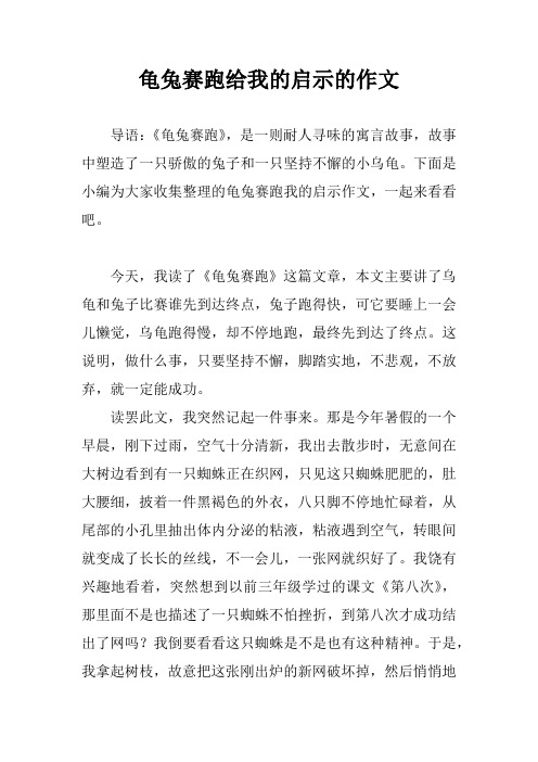 龟兔赛跑的道理 - 百度文库