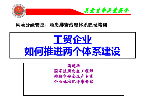 風險分級管控,隱患排查治理體系建設培訓 工貿企業 如何推進兩個體系