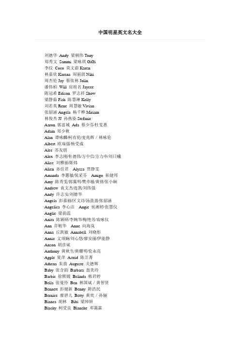 英文名大全 百度文库