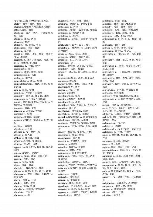 中科院考博英语词汇 百度文库