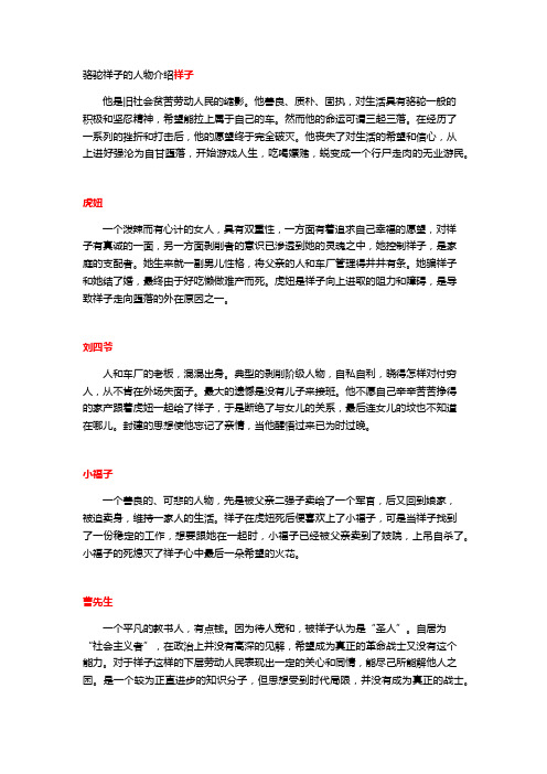 骆驼祥子虎妞人物分析 - 百度文库