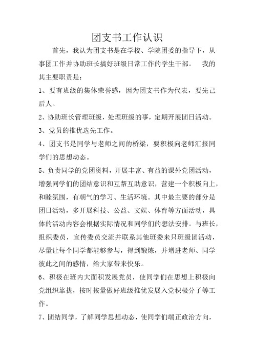 团支书的职责是什么 - 百度文库