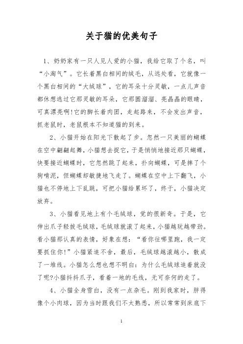 描写小猫的优美句子 - 百度文库