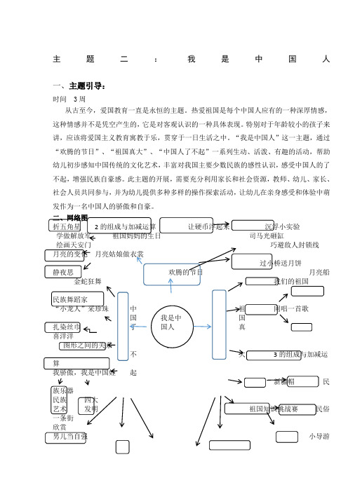主题二:我是中国人 一,主题引导: 时间 3周 从古至今,爱国教育一直是