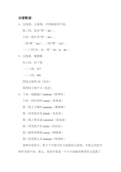 五线谱记谱规则 百度文库
