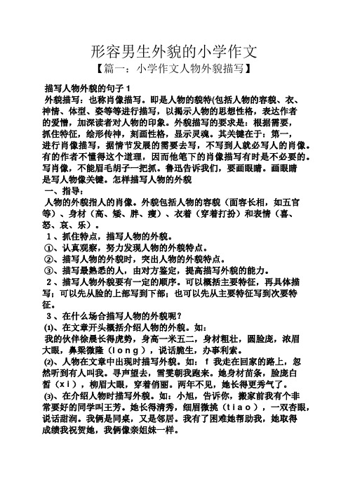 小学作文人物外貌描写】 描写人物外貌的句子1 外貌描写:也称肖像描写