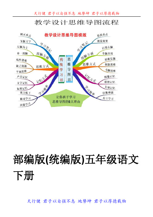 教學設計思維導圖流程 部編版(統編版)五年級語文下冊語文書電子版(可