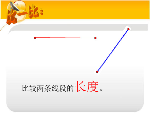 比较两条线段的长度. 比较两个平面图形的面积. 哪个体积大?