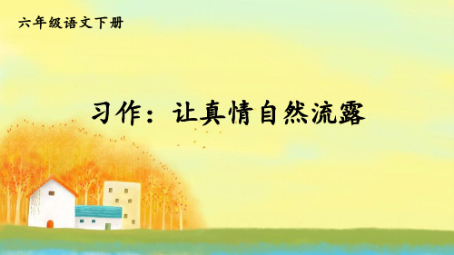 习作:让真情自然流露 习作内容 生活中经历的一切,都会带给我们各种