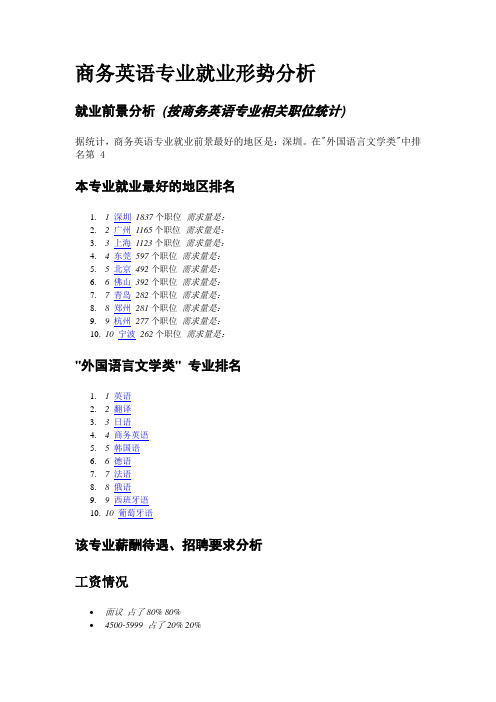 外國語言文學類專業就業前景 - 百度文庫