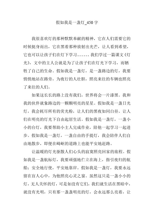 假如我是一盏路灯 百度文库
