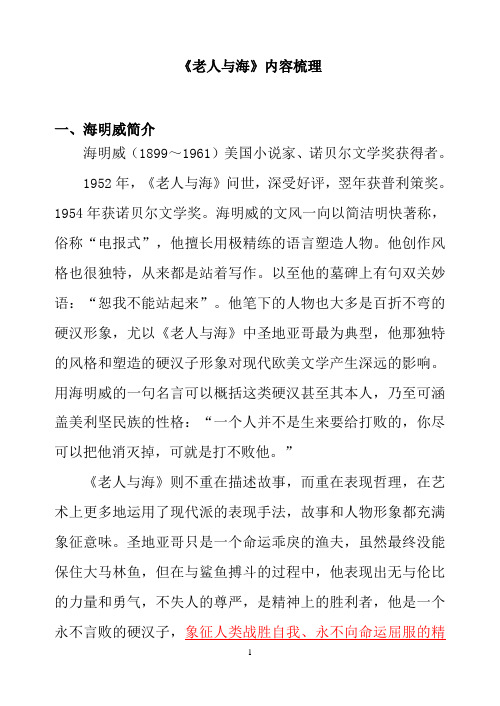 1952年,《老人与海》问世,深受好评,翌年获普利策奖.