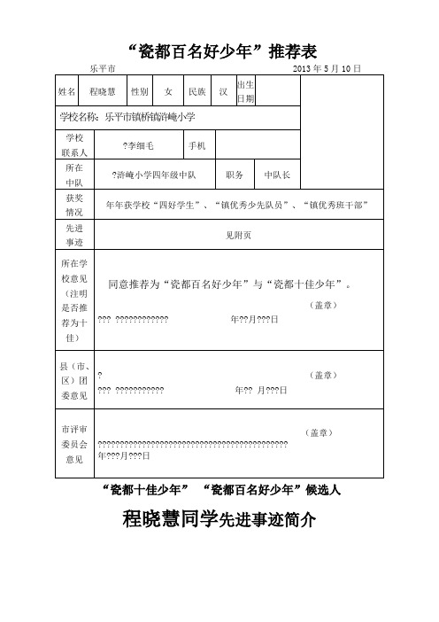 女|民族|汉|出生日期|学校名称:乐平市镇桥镇浒崦小学| 学校|联系人
