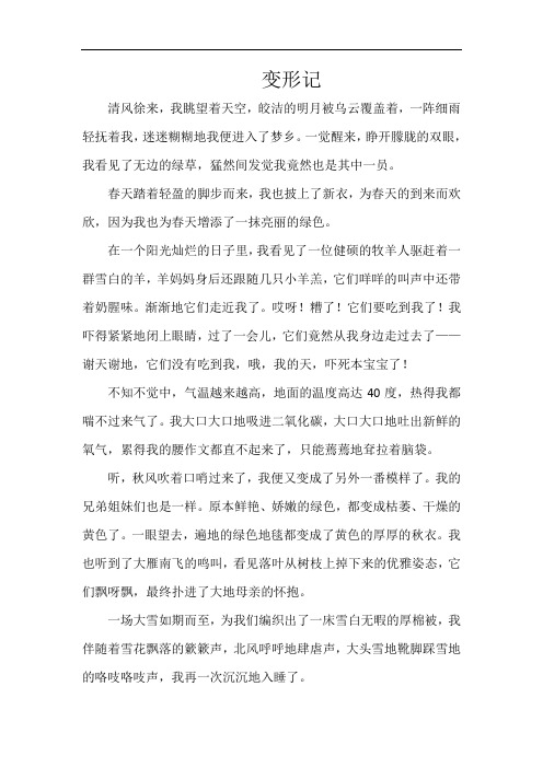 变形记作文路灯500字 - 百度文库