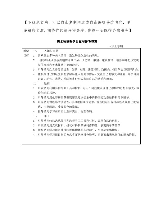 幼儿园美工教学目标 - 百度文库