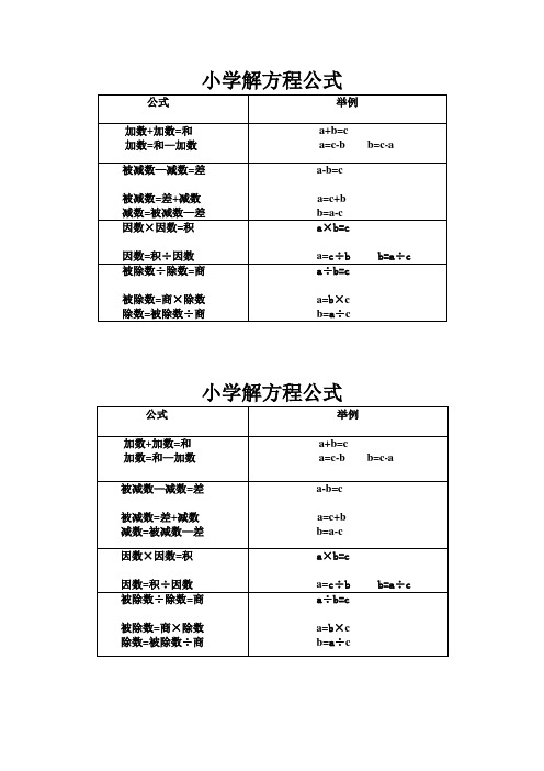 小学解方程公式大全 - 百度文库