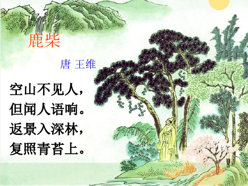 返景入深林, 复照青苔上. 王维 王维,唐朝诗人, 字摩诘.