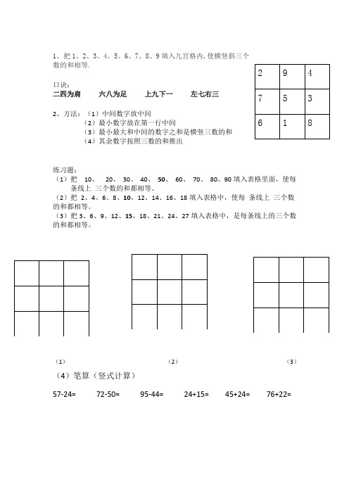 9x9九宮格的口訣 - 百度文庫