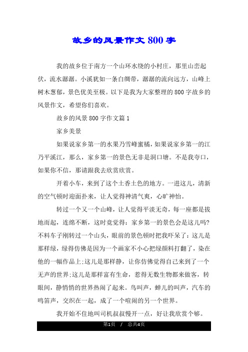 二十年后的家乡500字作文_十年的家乡作文_家乡十年的变化作文800字