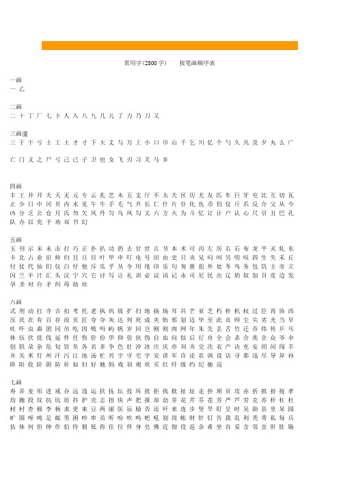 常用汉字utf 8字符集 百度文库