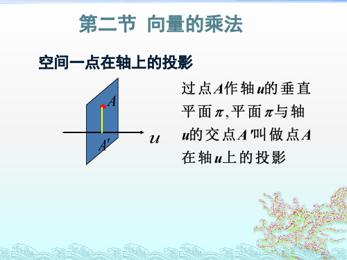 第二节 向量的乘法 空间一点在轴上的投影 向量在轴上的投影 过空间点