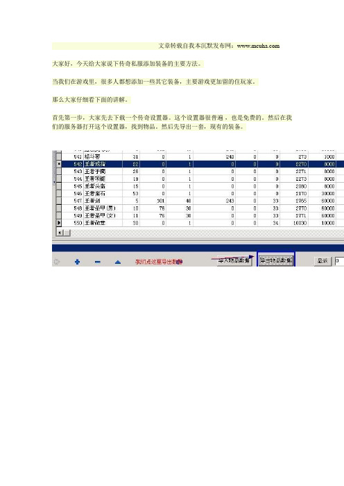 讲解传奇添加装备方法(图文)