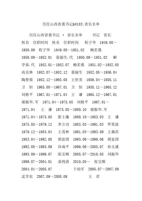 08～1950.09 程子华 1949.08～1951.02 赖若愚