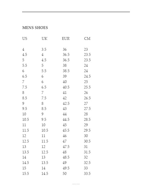 mens shoesus uk eur cm4 3.5 36 234.5 4 36.5 23.55 4.5 36.5 23.