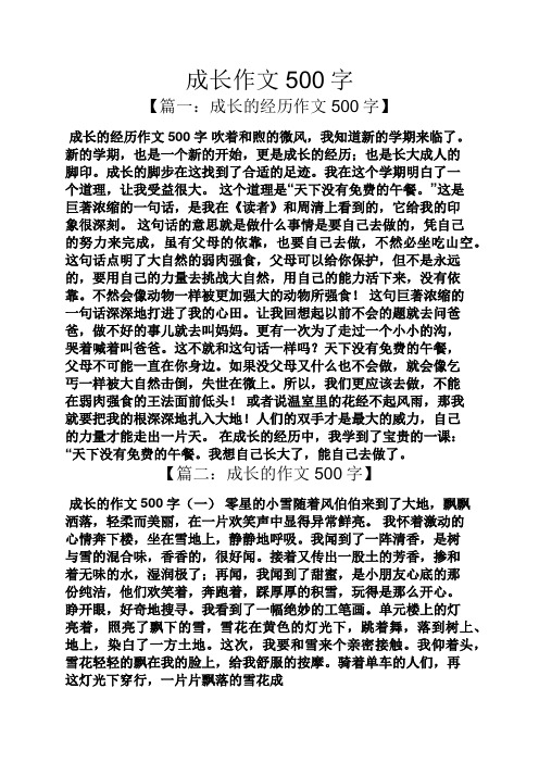 成长作文500字【篇一:成长的经历作文500字 成长的经历作文500字吹