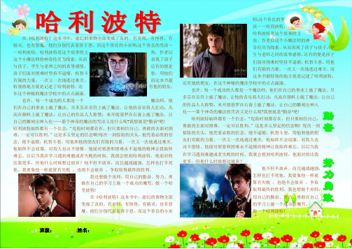 师;这个善良的男 孩--哈利波特, 哈利波特是这个故事的主 在《哈利