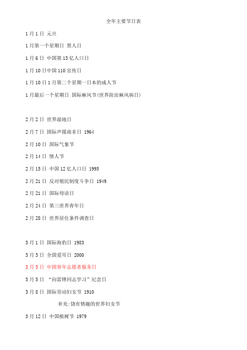 中国传统节日的英语表达