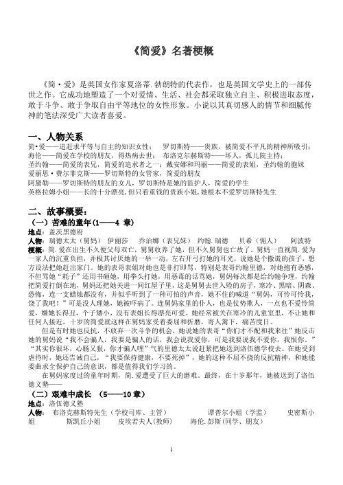 《简爱》名著梗概 《简·爱》是英国女作家夏洛蒂.