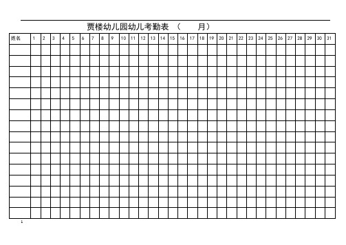 贾楼幼儿园幼儿考勤表 (月) 姓名|1|2|3|4|5|6|7|8|9|10|11|12|13|14