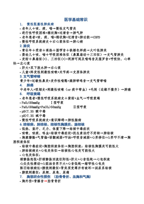 医学基础常识 1.