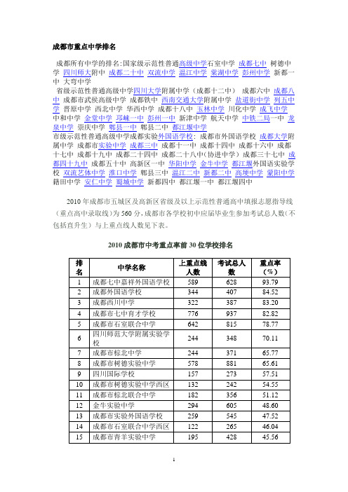附中成都二十中双流中学温江中学棠湖中学彭州中学新都一中大弯中学