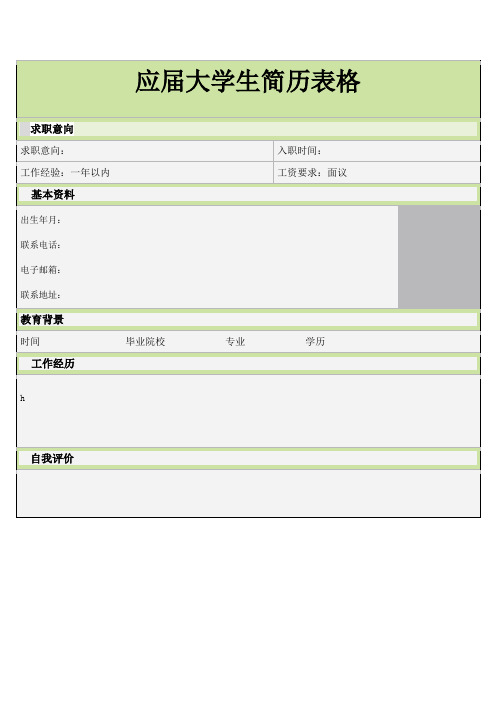 大學生簡歷表格 - 百度文庫