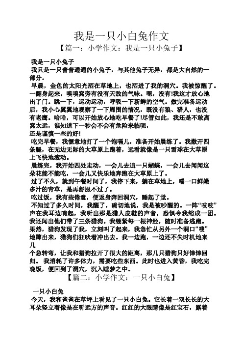 我是一只小白兔作文【篇一:小学作文:我是一只小兔子 我是一只小