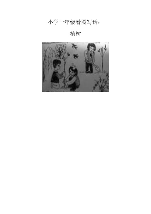 小学一年级看图写话: 植树 植树 春天到了,春风一吹,柳树发芽了,桃花