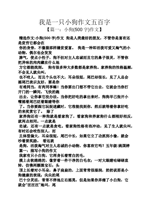 我是一隻小狗作文五百字 【篇一:小狗(500字)作文】 精選作文:小狗