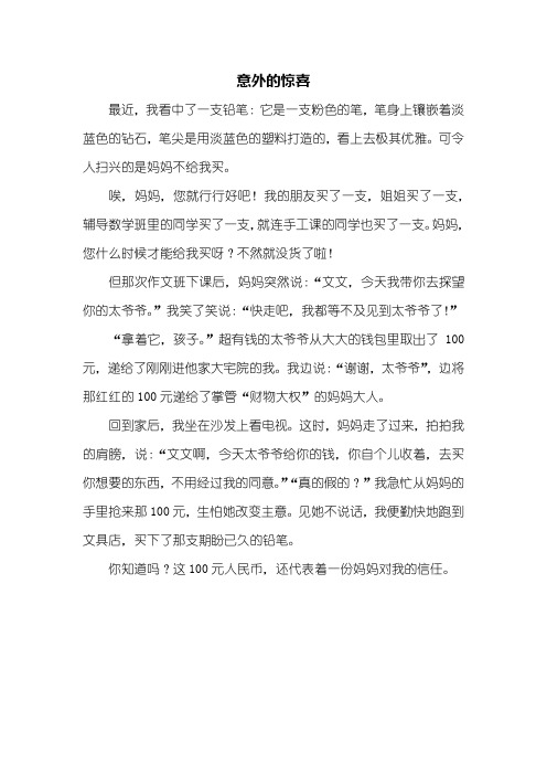 意外的惊喜作文400字 - 百度文库