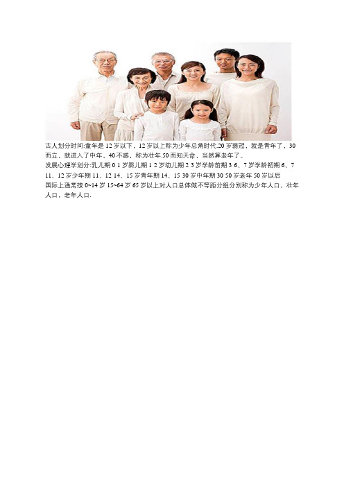 20岁弱冠,就是青年了,30而立,就进入了中年,40不惑,称为壮年.