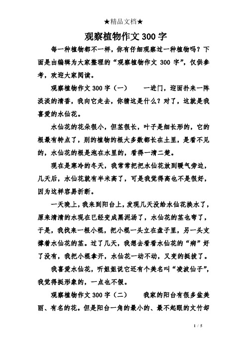 观察花卉作文300字(观察花卉作文300字左右)