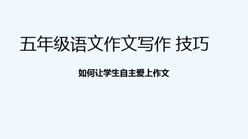 小学语文作文写作技巧 百度文库