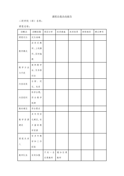 診斷點|診斷結果|原因分析|改進措施|改進效果|持續推進|建議事 